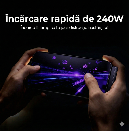 Cablu de Încărcare Rapidă 240W USB-C cu Suport Pliabil Integrat – Conectori Rotativi 90° pentru Gaming și Video, Transfer Date 480Mbps