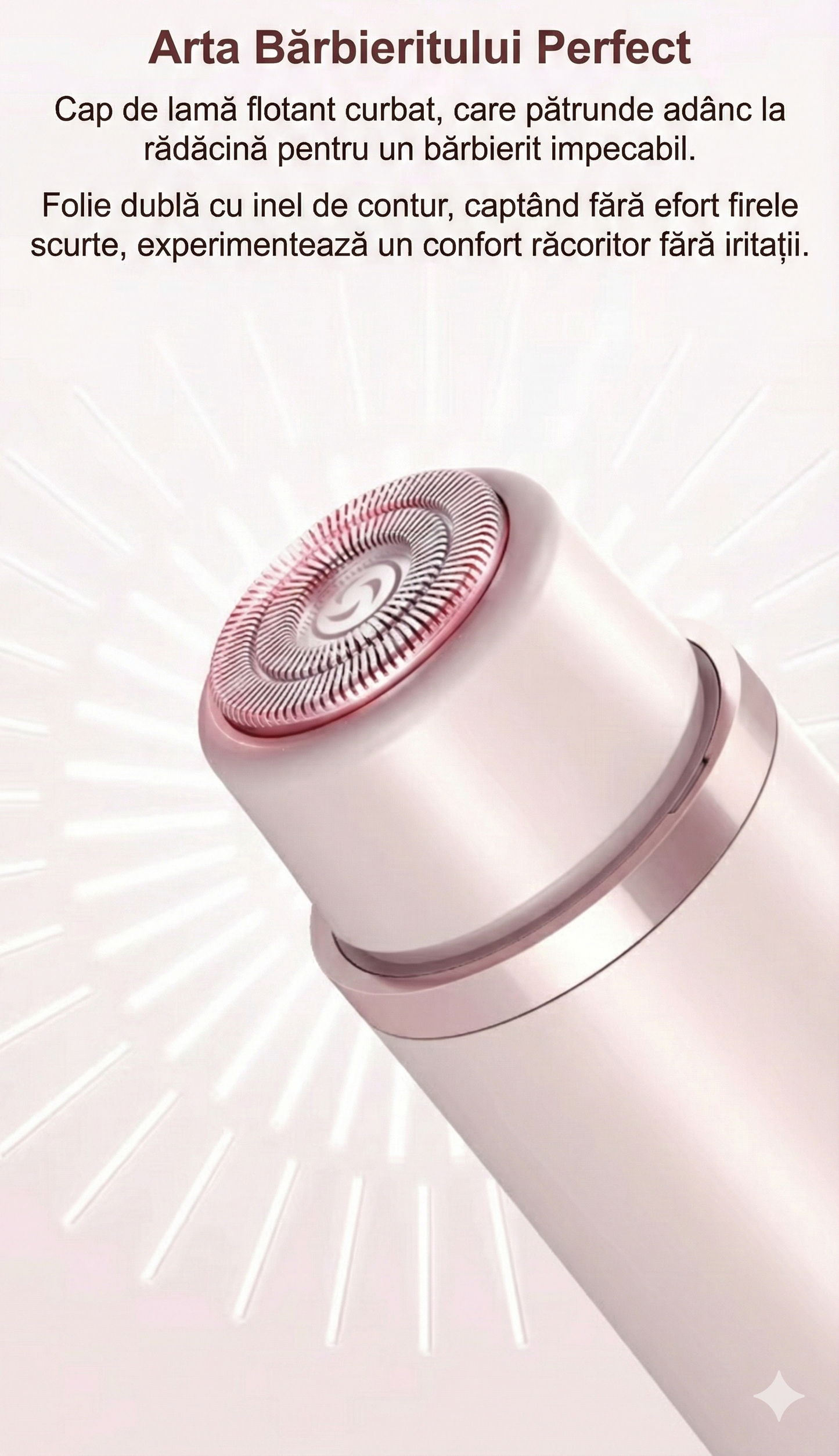 Epilator Electric 2-în-1 Premium pentru Femei - Aparat de Ras Fără Durere, Waterproof IPX7, Reîncărcabil USB pentru Față, Corp și Zona Bikini