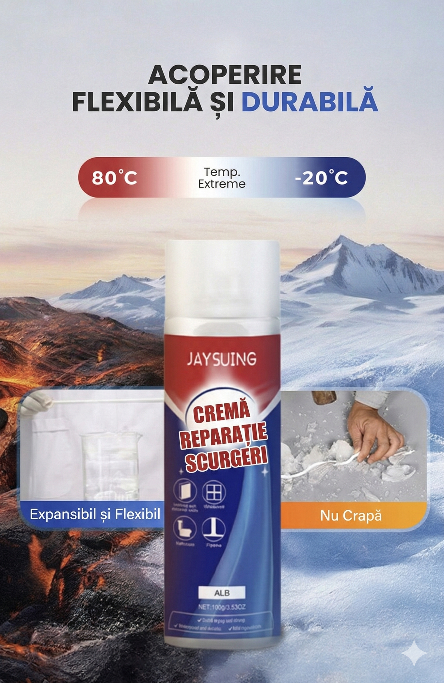 Pastă Reparatoare Universală "Stop Scurgeri" - Izolare Perfectă pentru Baie, Acoperiș și Instalații Sanitare