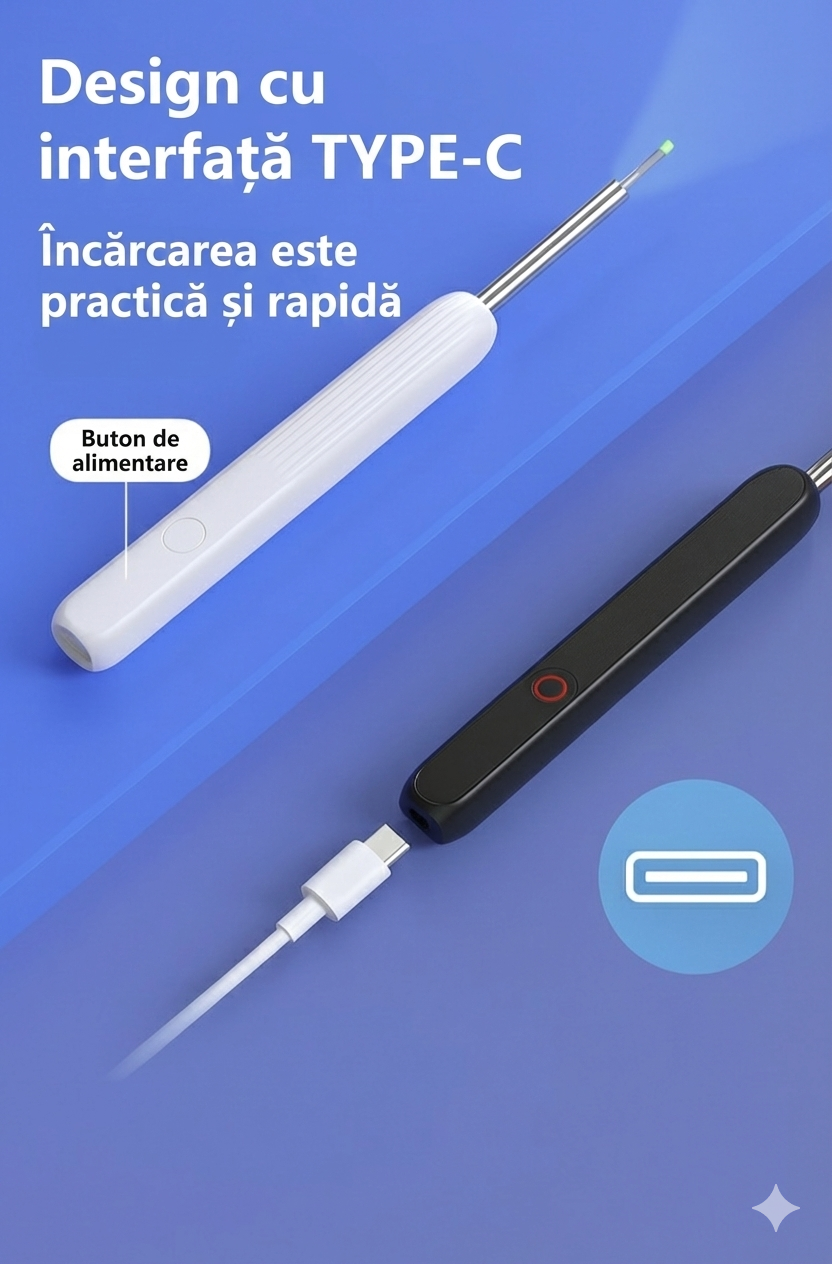 Otoscop Inteligent cu Cameră HD