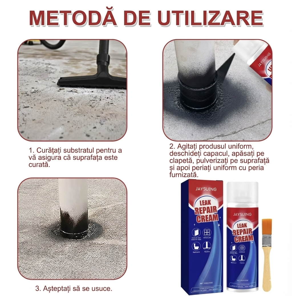 Pastă Reparatoare Universală "Stop Scurgeri" - Izolare Perfectă pentru Baie, Acoperiș și Instalații Sanitare